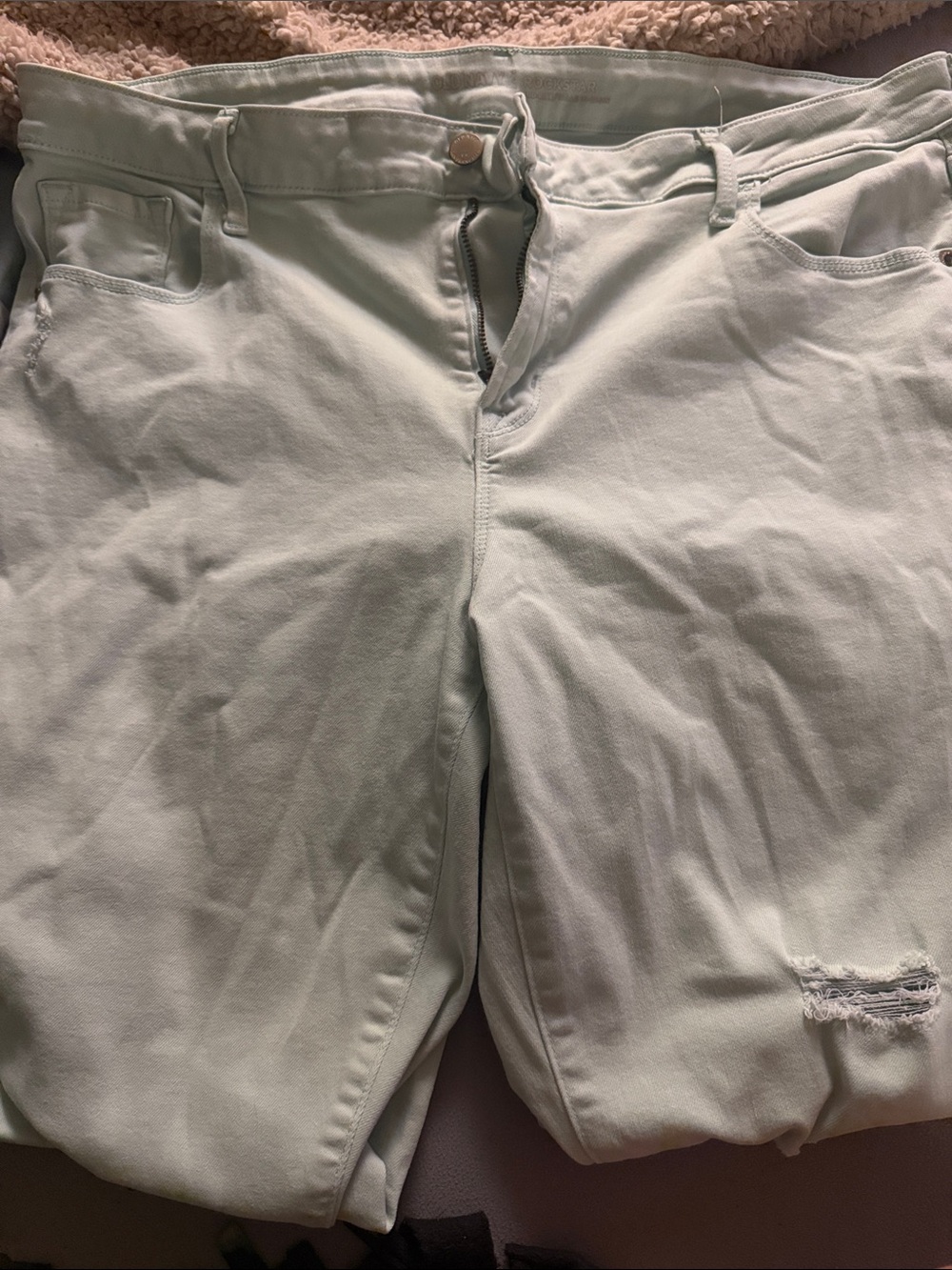 Old Navy Mint Green Rockstar Mid-Rise Jeans